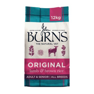 Bag of Burns Original dog food (12 kg) lamb & brown rice for adult and senior dogs.