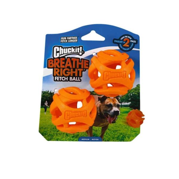 Chuckit Breathe Right Fetch Ball Medium 2 Pack