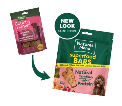 Natures Menu Country Hunter Salmon and White Fish Superfood Bars for Dogs