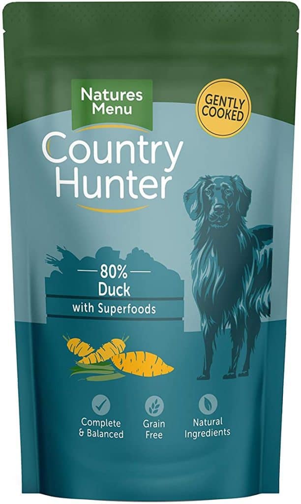 Natures Menu Country Hunter 80 Succulent Duck Dog Pouches Wet Dog