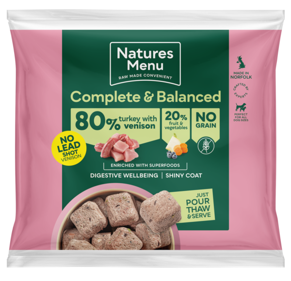 Natures Menu Raw Dog Food - 80% Salmon & Turkey Dog Food Nuggets 1kg