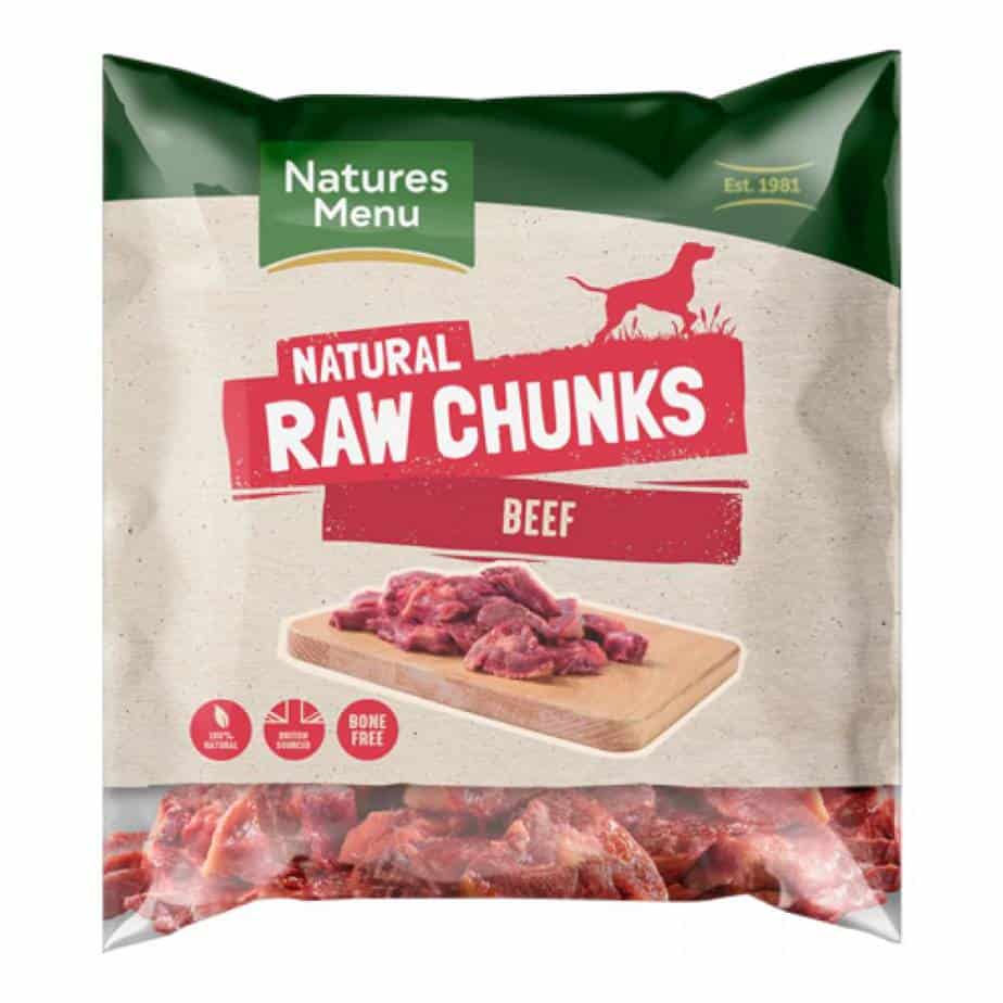 Natures Menu Raw Dog Food Beef Chunks 1kg Trusty Pet Supplies