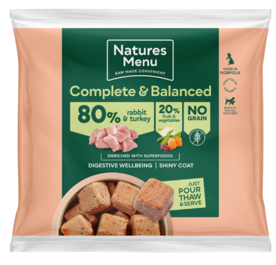 Natures Menu Raw Dog Food - 80% Rabbit & Turkey Raw Nuggets 1kg