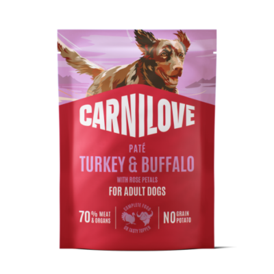 Carnilove Turkey & Buffalo with Rose Petals Wet Dog Food Pate 12 x 300g