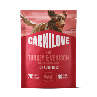 Carnilove Turkey & Venison with Strawberry Leaves Wet Dog Food Pouches 12 x 300g