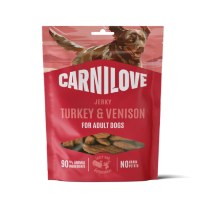Carnilove Jerky Turkey with Venison Fillet Dog Treats 100g
