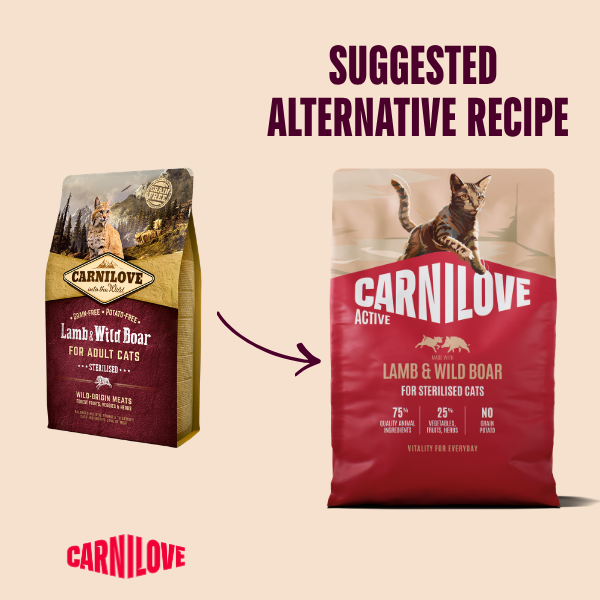 Carnilove Active Lamb & Wild Boar Dry Cat Food - Image 3