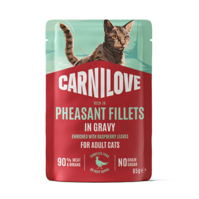 Carnilove Pheasant with Raspberry Leaves Wet Cat Food Pouches 24 x 85g