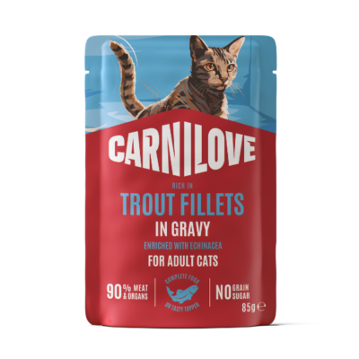 Carnilove Trout with Echinacea Wet Cat Food Pouches 24 x 85g