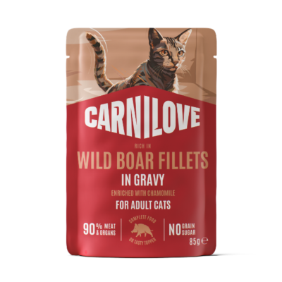 Carnilove Wild Boar with Chamomile Wet Cat Food Pouches 24 x 85g