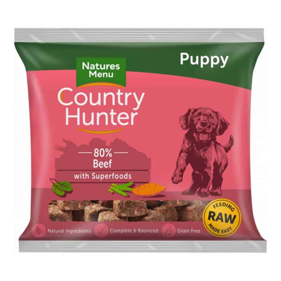 Natures Menu Raw Dog Food Country Hunter Puppy Beef Raw Nuggets 1kg