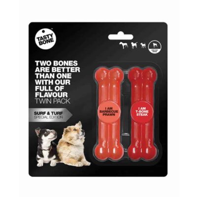 TastyBone Twin Pack Surf ‘N’ Turf Edition Nylon Chew Toys