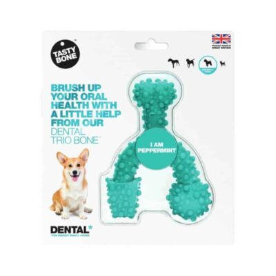 TastyBone Dental Trio Bone Peppermint Flavour Chew Toy