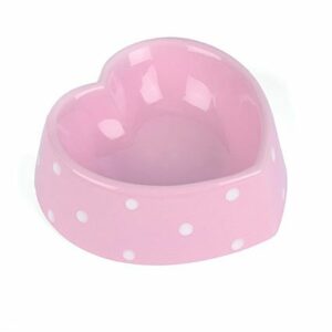 Polka Heart Bowl Pink