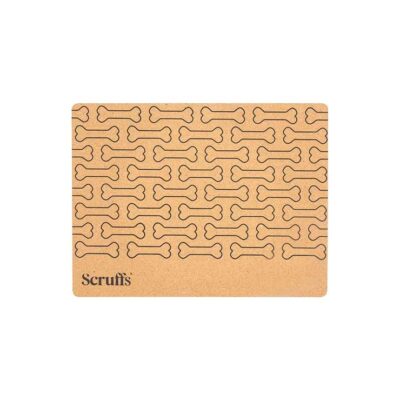 Scruffs Cork Pet Placemat - Bone Print