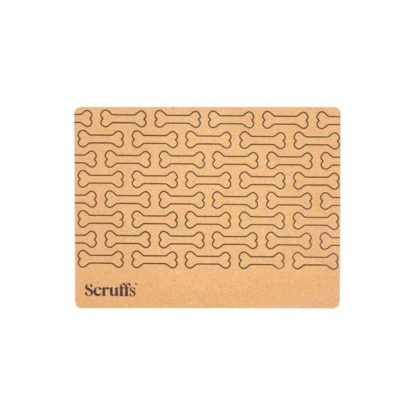 Scruffs Cork Pet Placemat - Bone Print