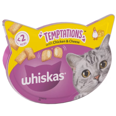WHISKAS® TEMPTATIONS™ with Chicken & Cheese Adult Cat Treats