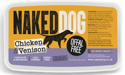 Naked Dog Original Offal Free Chicken & Venison Raw Dog Food