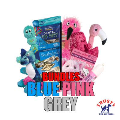 Trusty Pet Supplies Pink/Blue/Grey Box Dog Toy Bundles