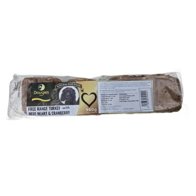 Dougie's Raw Dog Food - Free Range Turkey with Beef Heart & Cranberry 560g