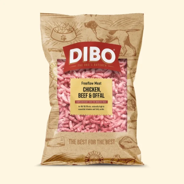 DIBO - Raw Dog Food Freeflow Chicken, Beef & Offal 1kg