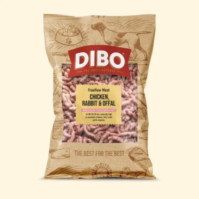 DIBO - Raw Dog Food Freeflow Chicken, Rabbit & Offal 1kg