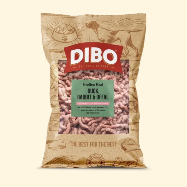 DIBO - Raw Dog Food Freeflow Duck, Rabbit & Offal 1kg