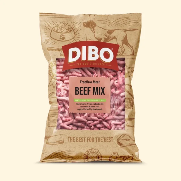 DIBO - Raw Dog Food  Freeflow Beef Mix 1kg