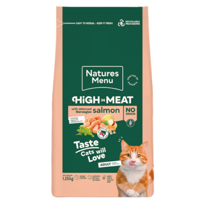 Natures Menu High in Meat Salmon Dry Cat Food 1.25kg