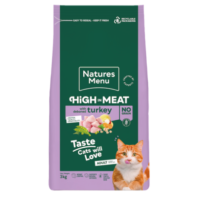 Natures Menu High in Meat Turkey Dry Cat Food 3kg