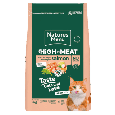 Natures Menu High in Meat Salmon Dry Cat Food 3kg