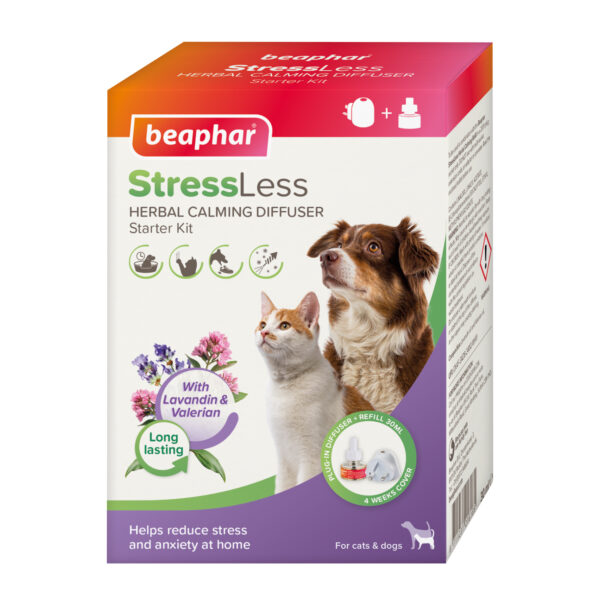 Beaphar StressLess Herbal Calming Diffuser For Cats & Dogs, starter kit with 1 x plug-in and 1 x 30ml refill