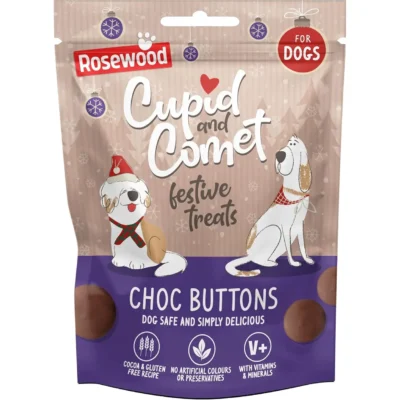 Rosewood Festive Chocolate Buttons Dog Treats 150g