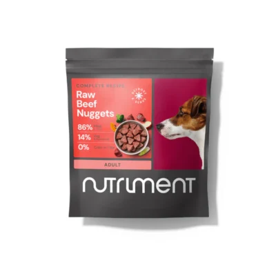 Nutriment Raw Dog Food – Raw Beef Nuggets 1kg