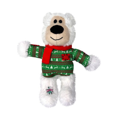KONG Holiday Wild Knots Bear White Sm/Md Style 2