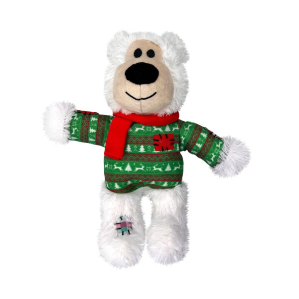 KONG Holiday Wild Knots Bear White Sm/Md Style 2