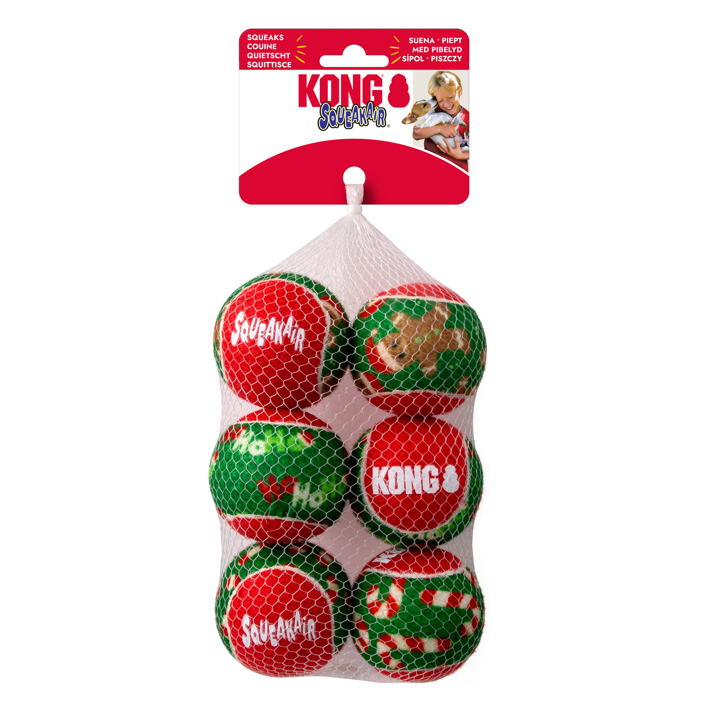 KONG Holiday SqueakAir® Balls 6-pk Md - Image 2