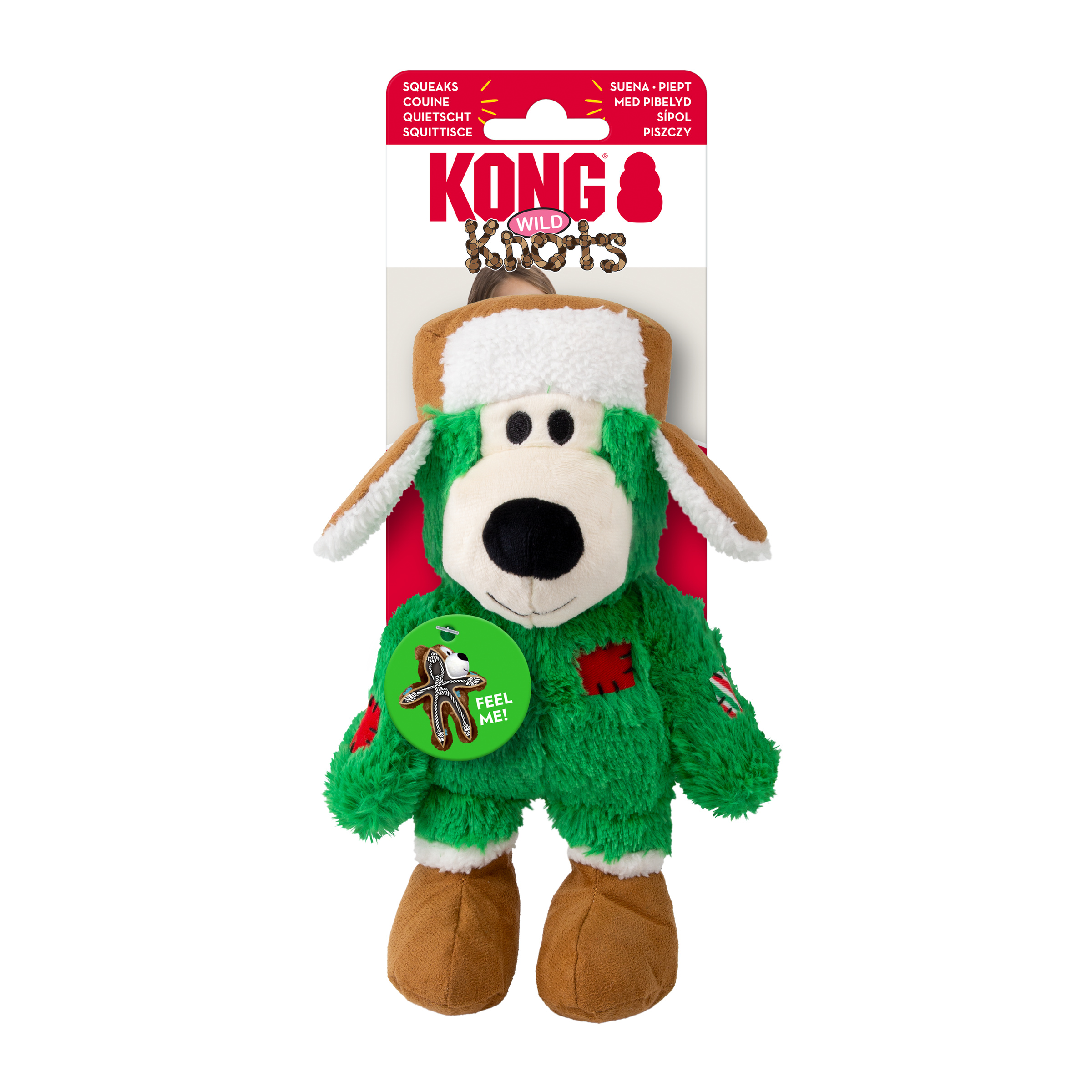 KONG Holiday Wild Knots Bear Green Sm/Md - Image 4