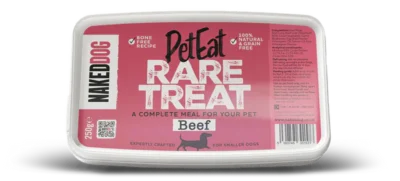 Naked Dog PetEat Rare Treat Beef - 250g