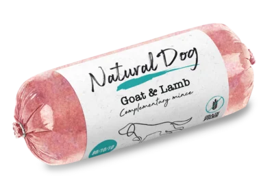Natural Dog – Raw Dog Food Goat & Lamb Chub 80/10/10 500g