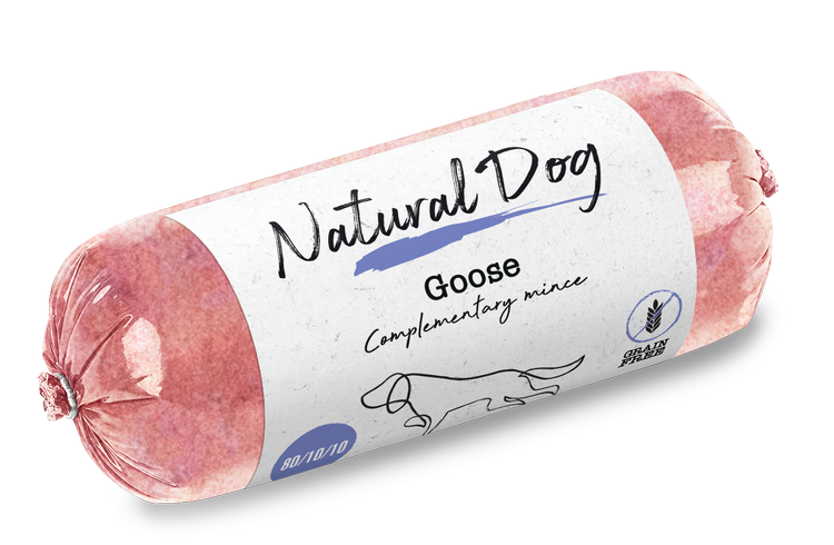 Natural Dog – Raw Dog Food Goose Chub 80/10/10 500g