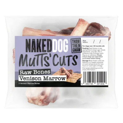 Naked Dog Venison Marrow Bones 3 Pack