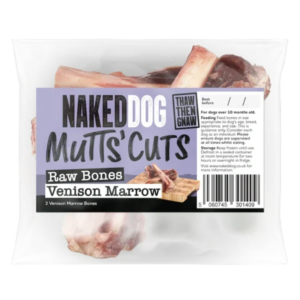 Naked Dog Venison Marrow Bones 3 Pack