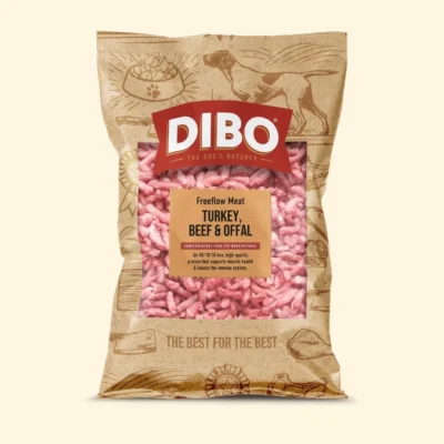 DIBO - Raw Dog Food Freeflow Turkey, Beef & Offal 1kg