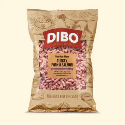 DIBO - Raw Dog Food Freeflow Turkey, Pork & Salmon 1kg