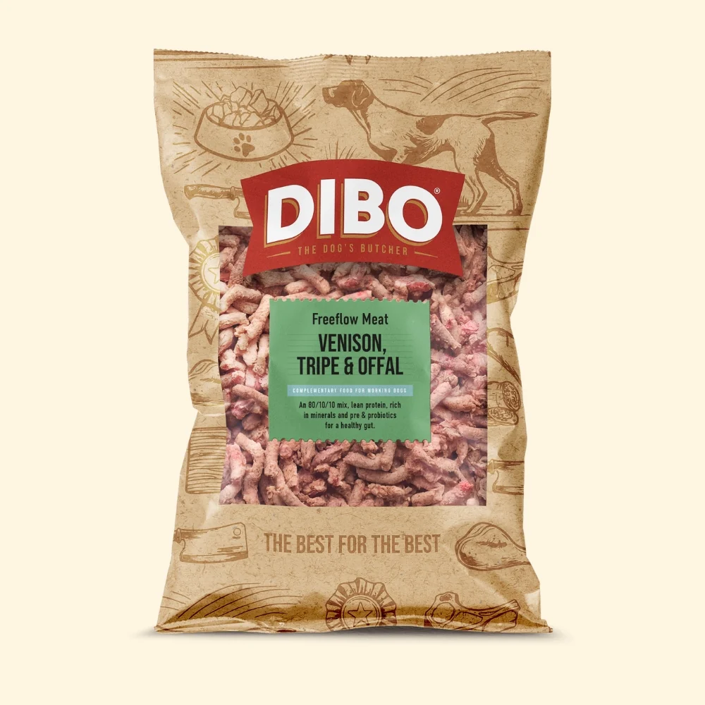 DIBO - Raw Dog Food Freeflow Venison, Tripe & Offal 1kg