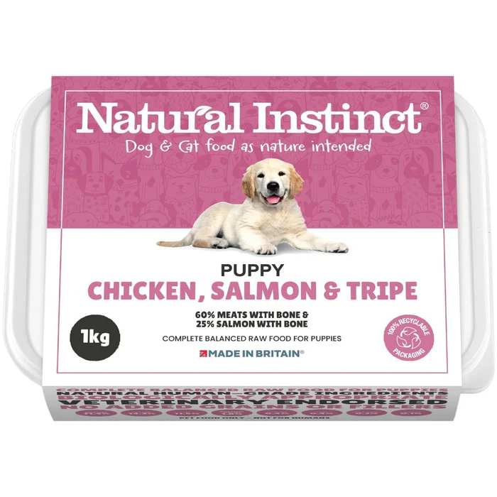 Natural Instinct Puppy Chicken, Salmon & Tripe Raw Dog Food