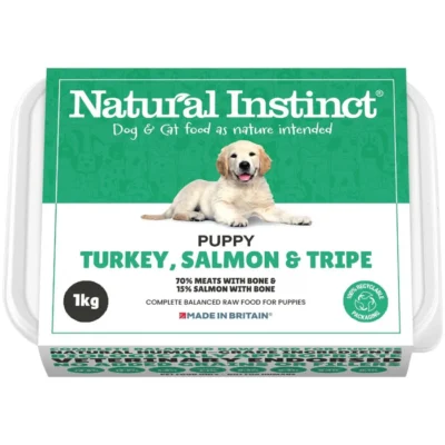 Natural Instinct Puppy Turkey, Salmon & Tripe Raw Dog Food
