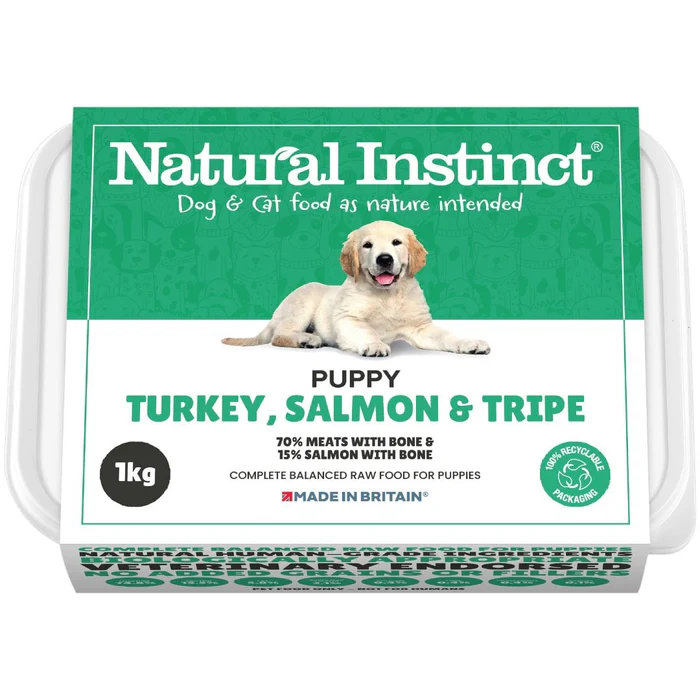 Natural Instinct Puppy Turkey, Salmon & Tripe Raw Dog Food