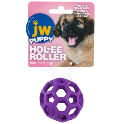JW Hol-ee Roller Purple Mini Puppy Dog Toy
